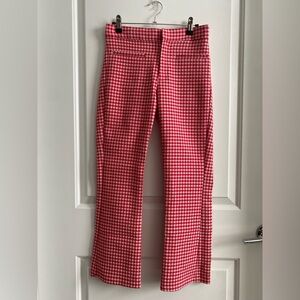 Zara Red and White Gingham Pants